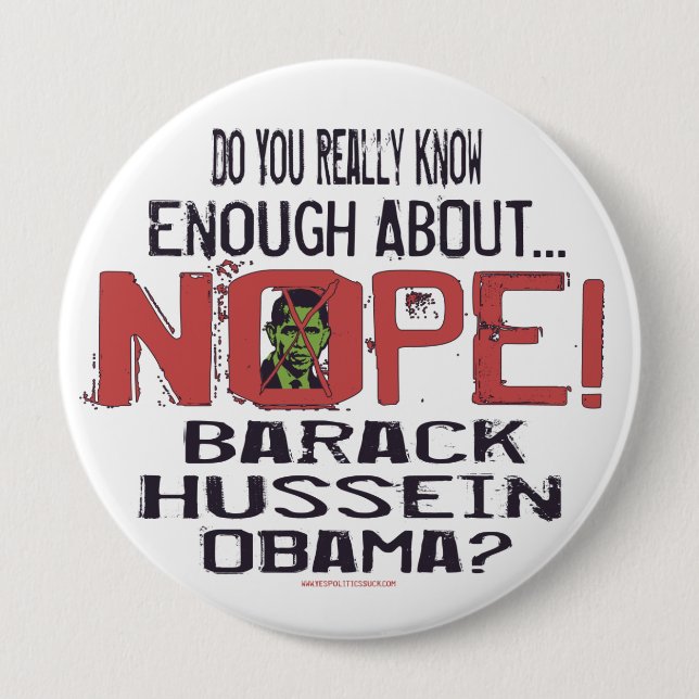 Nope AntiObama Knopf Button (Vorderseite)