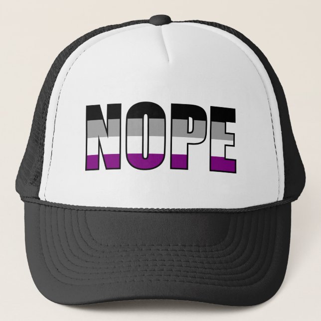 Nope Asexual Pride Flag Ace Pride Truckerkappe (Vorderseite)