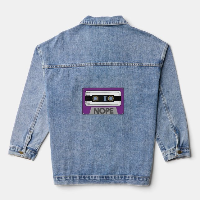 Nope Asexual Pride Rainbow Retro Ace LGBTQ MIxtape Jeansjacke (Rückseite)