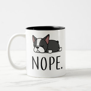 Nope Boston Terrier Zweifarbige Tasse