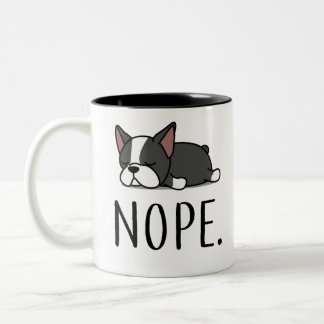 Nope Boston Terrier Zweifarbige Tasse
