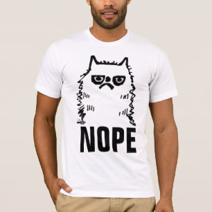 NOPE CAT-T - Shirt, Cranky Angry Cat Funny T-Shirt