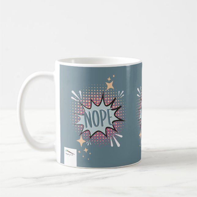 NOPE Comic-Sprechblase Meme Funny Muddy Green Kaffeetasse (Links)