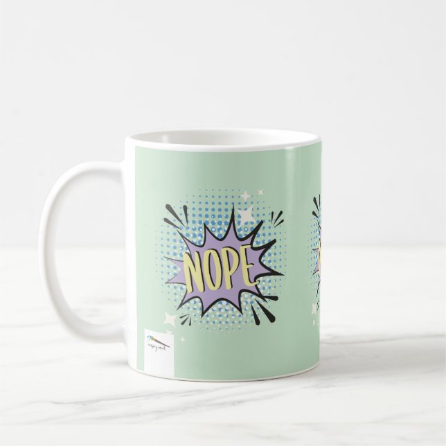 NOPE-Comic-Sprechblase Meme Funny Spring Kaffeetasse (Links)