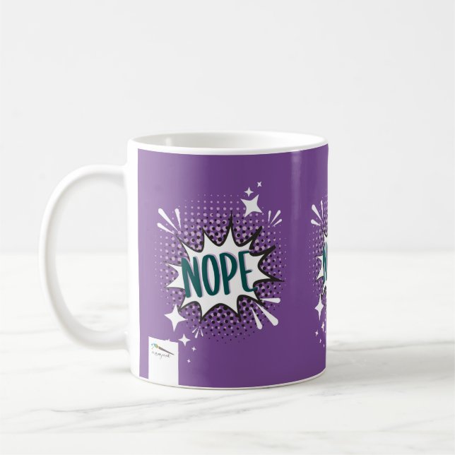 NOPE-Comic-Sprechblase Meme Funny Violet Kaffeetasse (Links)