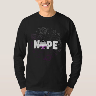 Nope Cute Trendy Asexual Pride Space Galaxy Plane T-Shirt