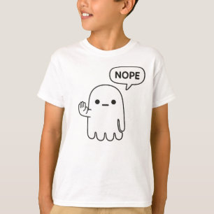 Nope Ghost Lustiges Minimales Kinder T-Shirt