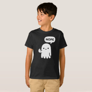 Nope Ghost Lustiges Minimales Kinder T-Shirt