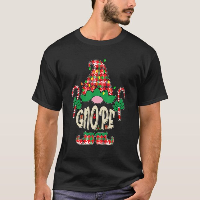 Nope Gnope Tomte Garden Gnome Scandinavian Sweden T-Shirt (Vorderseite)