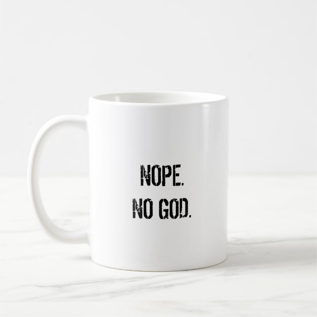 Nope. Kein Gott. - Atheistische Tasse (Links)