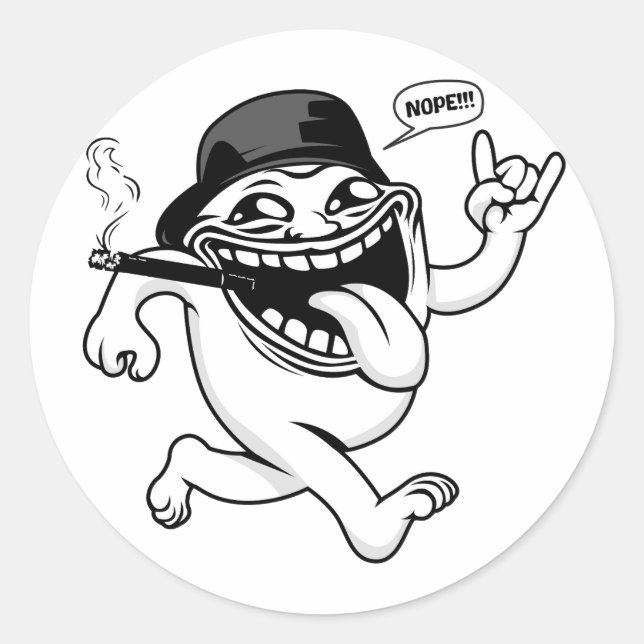 Nope Meme Runder Aufkleber (Vorderseite)