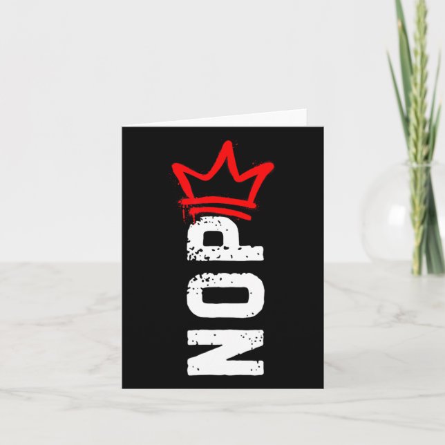 Nope No Kings Protest Sign Funny AntiTrump 4. Karte (Vorderseite)