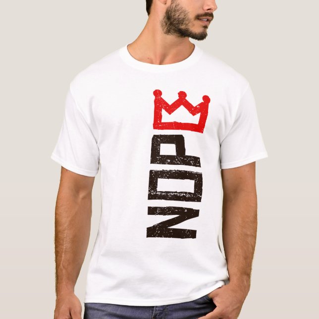 Nope No Kings Protest Sign Vertikal T-Shirt (Vorderseite)
