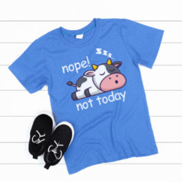 Nope noch nicht schlafend Kuh Illustration Grau Te T-Shirt