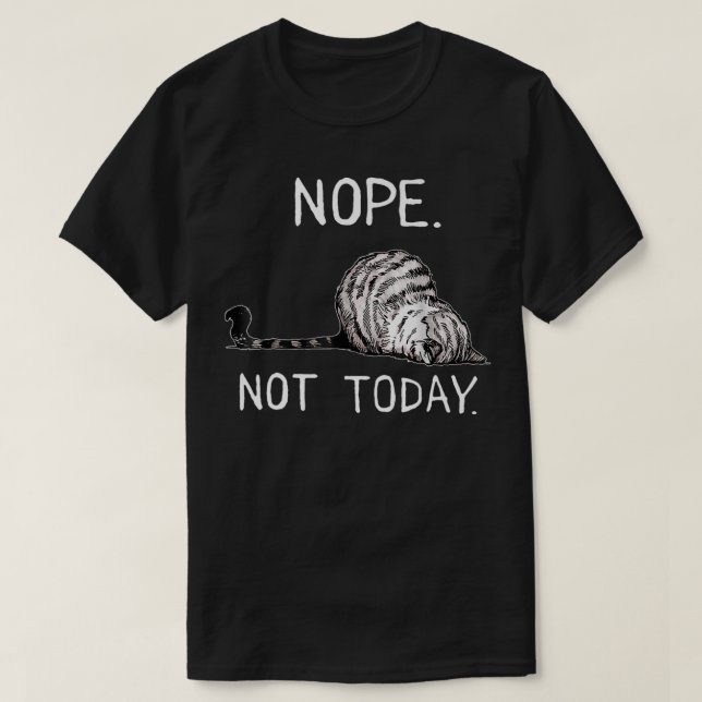 Nope Not Funny Lazy Cat Premium T - Shirt (Design vorne)