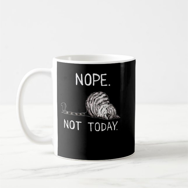 Nope Not Funny Lazy Cat Premium T - Shirt Kaffeetasse (Links)