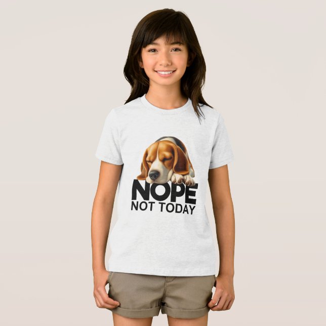 Nope Not Today Beagle Tri-Blend Shirt (Vorderseite Voll)