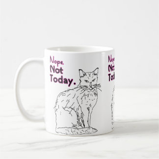 Nope not Today Cat Zeichnend Illustration Kaffeetasse