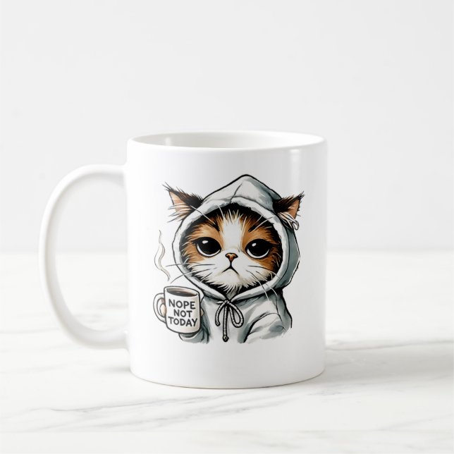 Nope not Today Chat, Funny Cat, Coffee Lover, Grum Kaffeetasse (Links)