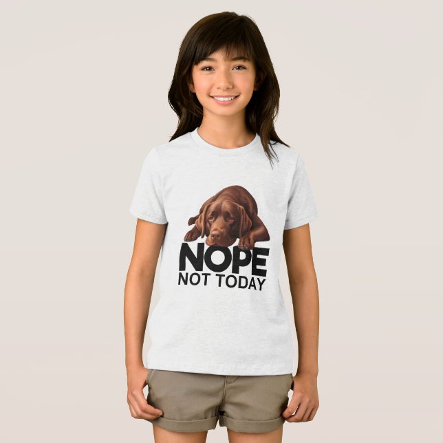 Nope Not Today Chocolate Labrador Tri-Blend Shirt (Vorderseite Voll)