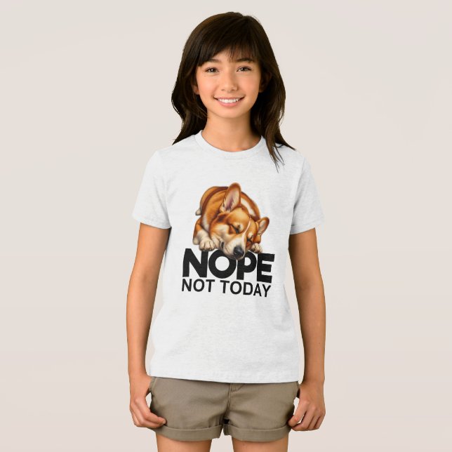 Nope Not Today Corgi Tri-Blend Shirt (Vorderseite Voll)