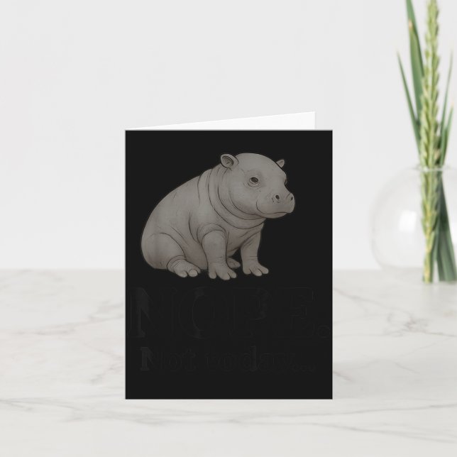 Nope Not Today Cute Mars The Hip Funny Lazy Quote  Karte (Vorderseite)