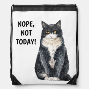 Nope Not Today Funny Grumpy Grouchy Cat Sportbeutel