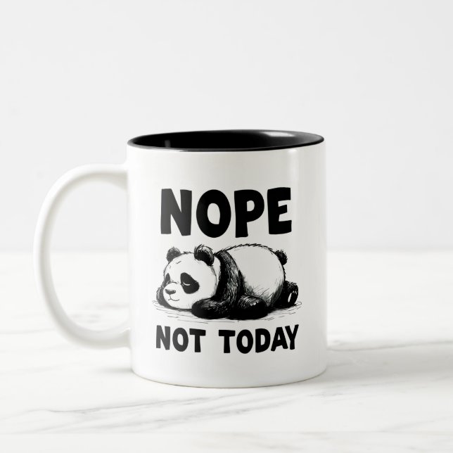 Nope not Today Panda Bear Zwei-Tone-Kaffee-Tasse Zweifarbige Tasse (Links)