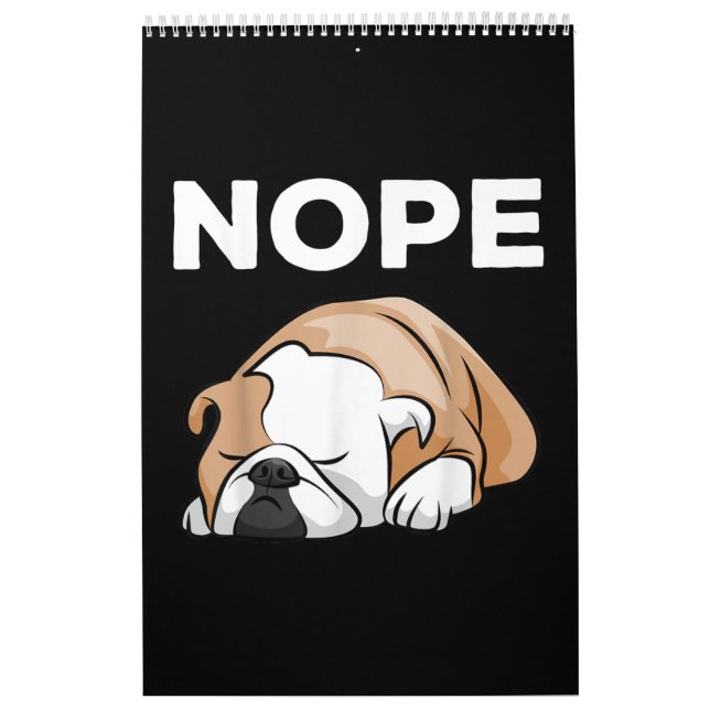 Nope Sleeping Bulldog Geschenke für Bulldog-Vater- Kalender (Titelbild)