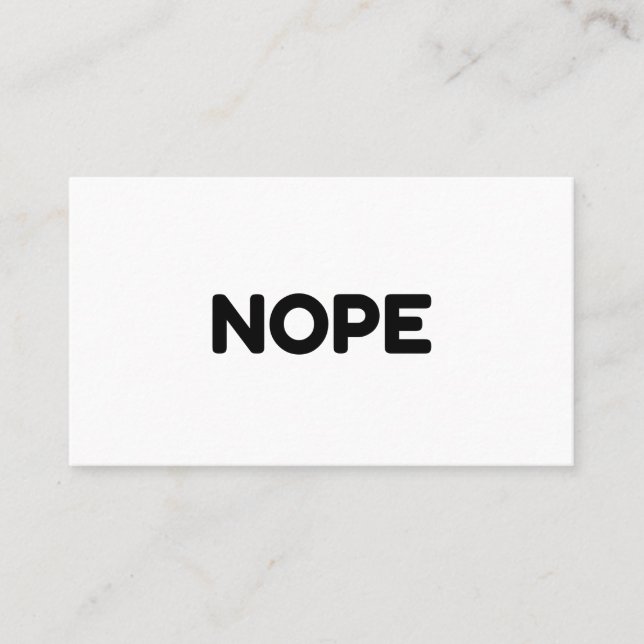 NOPE TELEFONNUMMERKARTE (Vorderseite)