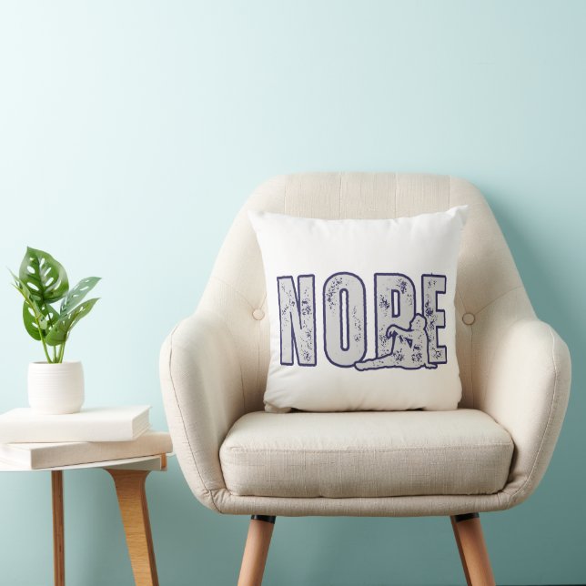 NOPE Throw Pillow – Minimal Funny Mood Cushion Kissen (Stuhl )