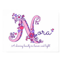 Nora Buchstabe N Mädchenname und bedeutet Poster