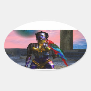 NORA CYBER WARRIOR OVALER AUFKLEBER