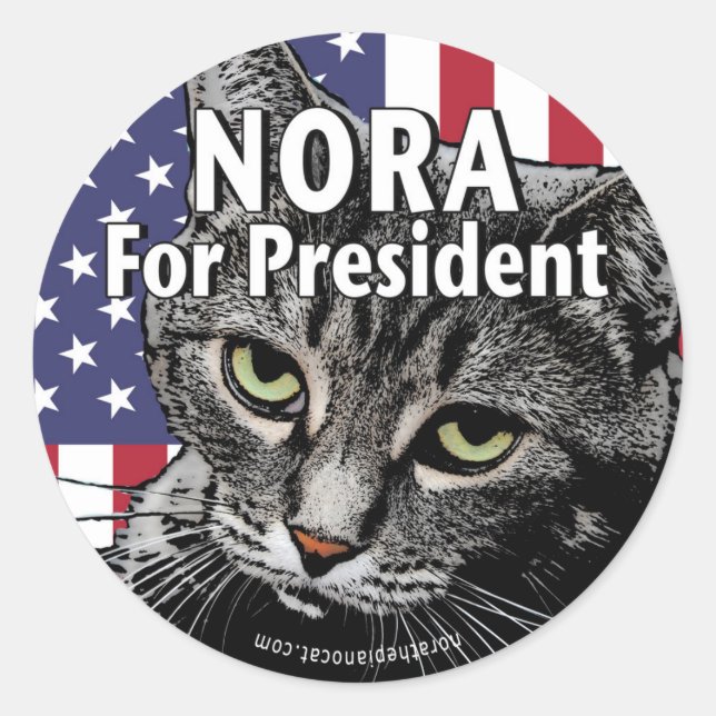 Nora für Präsident #7 Runder Aufkleber (Vorderseite)