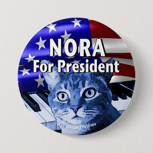 Nora für Präsidenten Button In Blue #3 (Vorderseite)