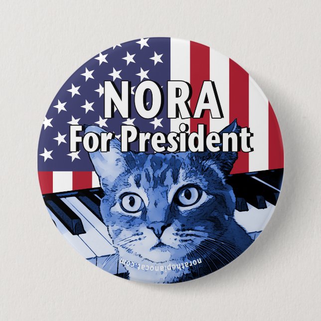 Nora für Präsidenten Button In Blue #4 (Vorderseite)