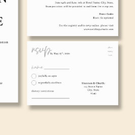 NORA | Minimalistische Hochzeits-RSVP-Postkarte Begleitkarte