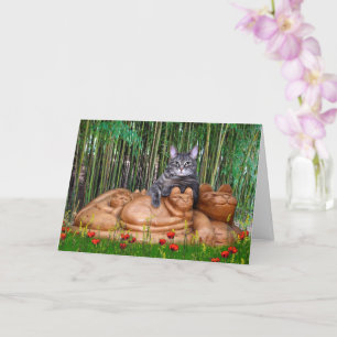 Nora The Piano Cat - Blank Folded Card - Style 008 Karte