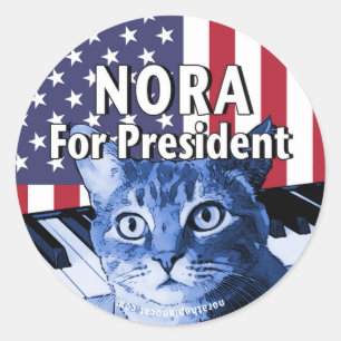 Nora zur Präsidentin #4 Runder Aufkleber