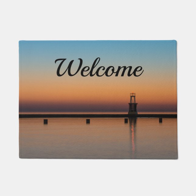 Nord Ave Lighthouse Sunrise Welcome Doormat Fußmatte (Vorderseite)