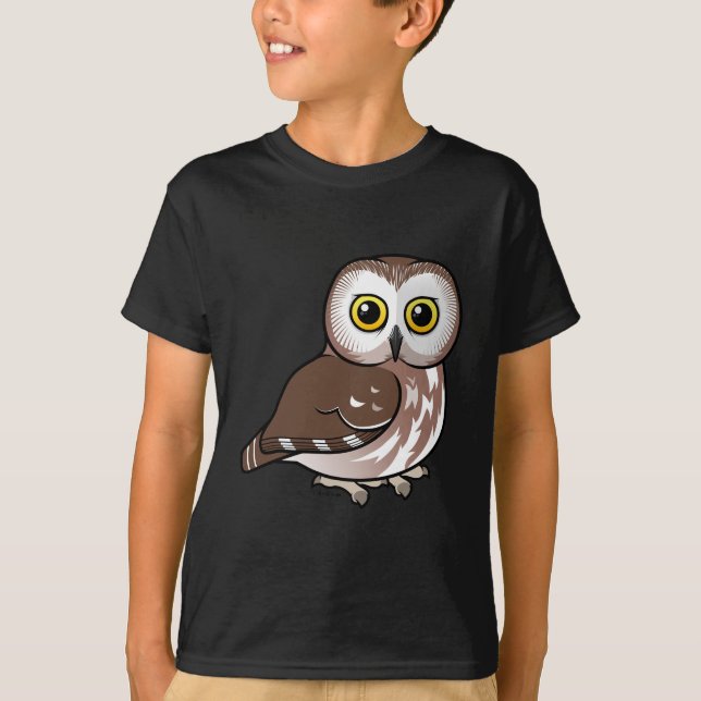 Nord Birdorable Säge-whet Eule T-Shirt (Vorderseite)