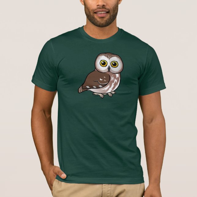 Nord Birdorable Säge-whet Eule T-Shirt (Vorderseite)