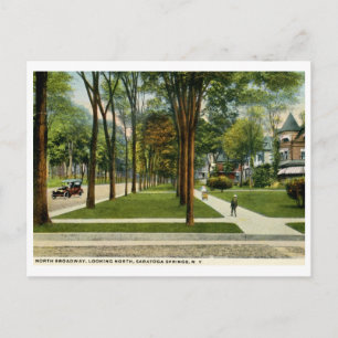 Nord-Broadway, Saratoga Springs, NY Vintage Postkarte