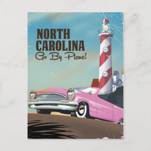 Nord-Carolina-Leuchtturm-Reiseposter Postkarte