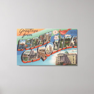 Nord-Carolina (Staats-Blume/Vogel) Leinwanddruck