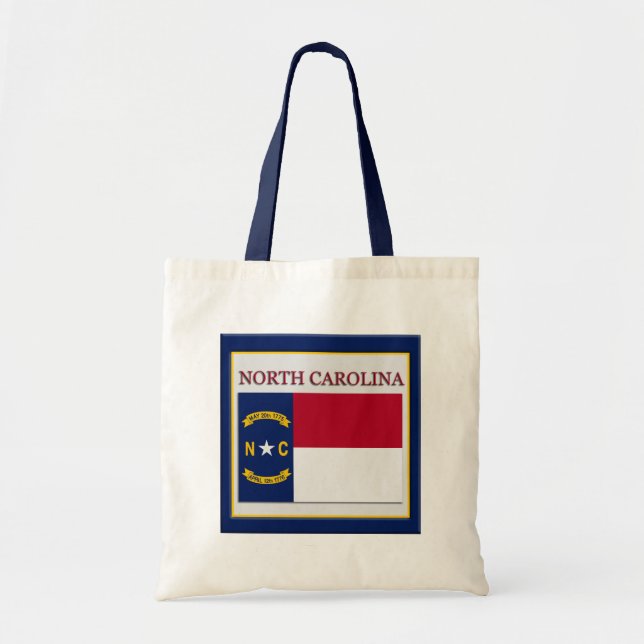 Nord-Carolina-Staatsflagge-Design-Haushalt Canvas- Tragetasche (Vorne)