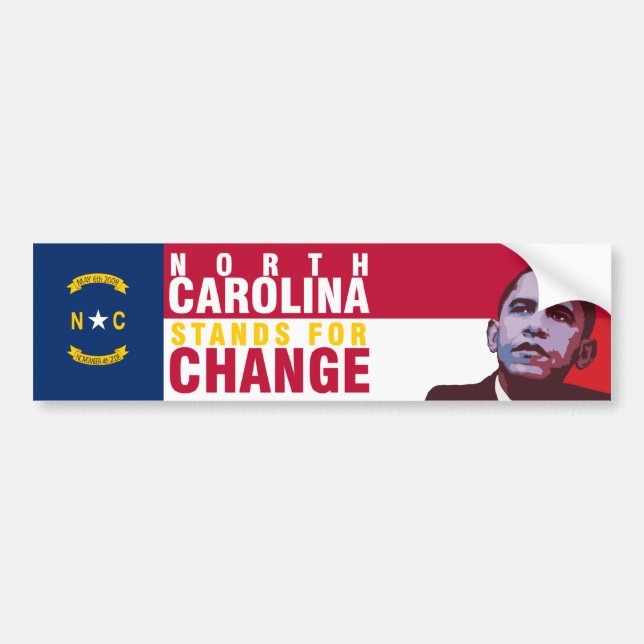 Nord-Carolina steht für Änderung - Autoaufkleber (Vorne)