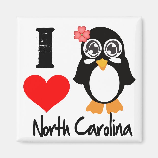 Nord-CarolinaPenguin - i-Liebe Nord-Carolina Magnet (Vorne)