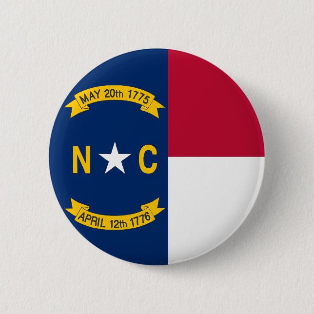 Nord-CarolinaStaats-Flagge Button (Vorderseite)