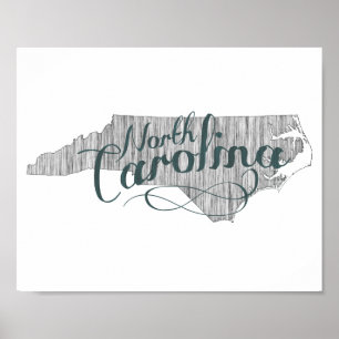 Nord-CarolinaStaats-Typografie Poster